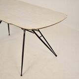 Mid-Century Italian Dining Table in Black Lacquered Metal and Formica, 1952