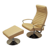 Lounge armchair and footstool set, Danish design, 1970s, manufacture: BoCon
