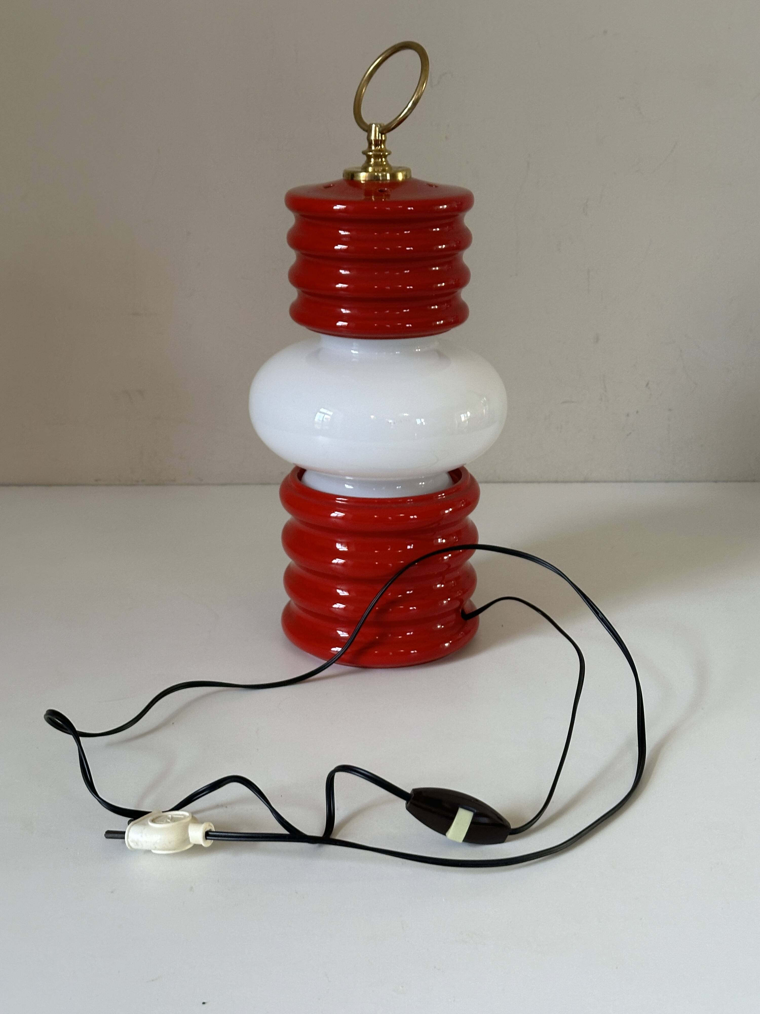 Vintage 70s ceramic design lantern lamp