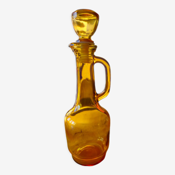 Yellow decanter with handle and spout