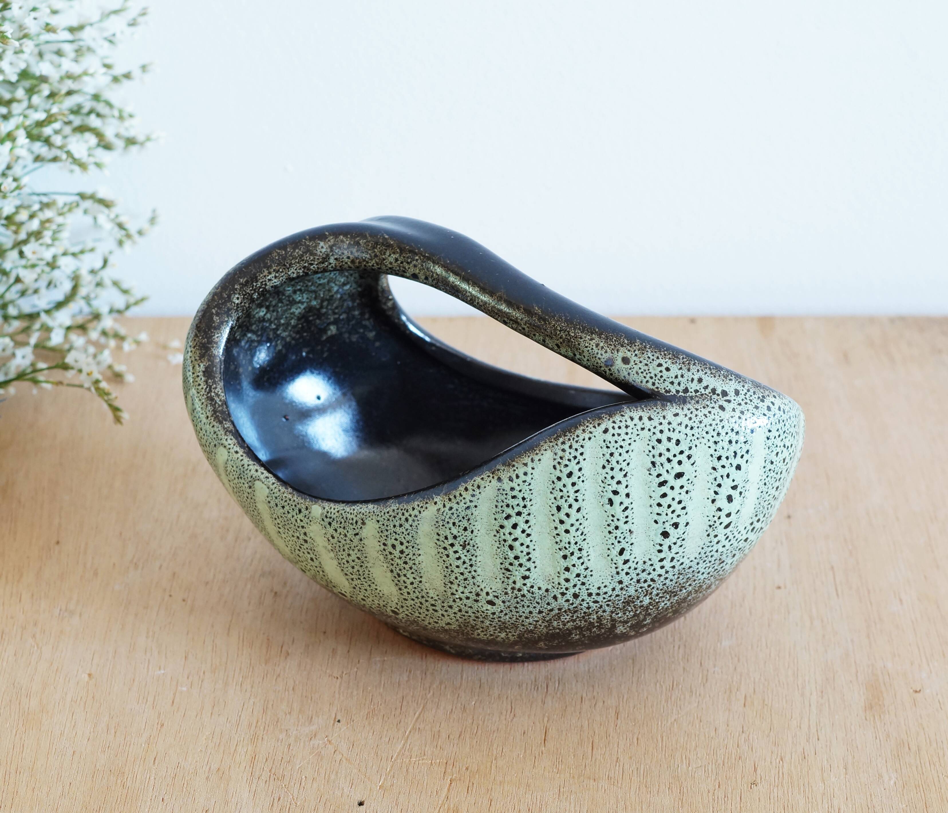 70s glazed ceramic tidy