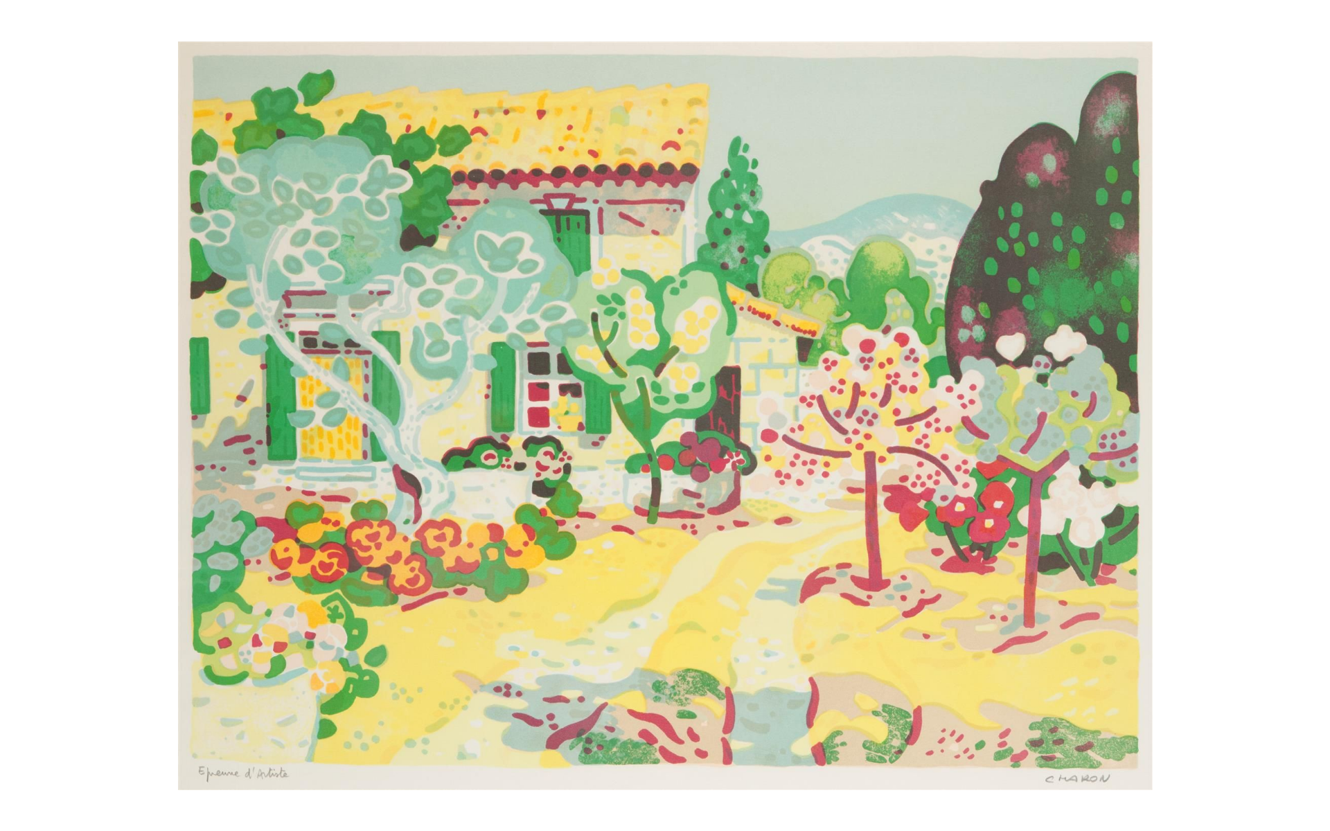 La maison, lithographie par Guy Charon