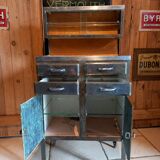 Antique metal medical cabinet