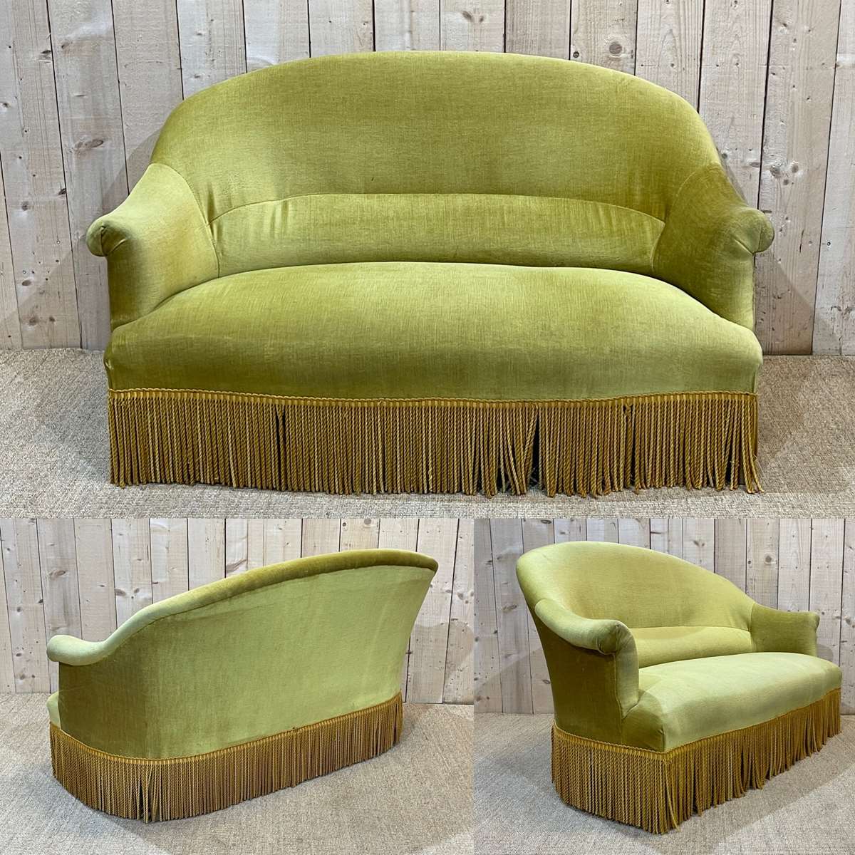1950s velvet toad sofa