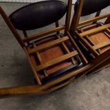 6 Teak chairs with oval back