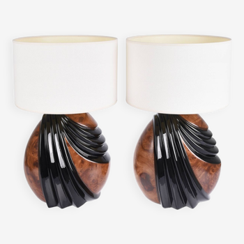 Pair of lamps in the Hollywood Regency style