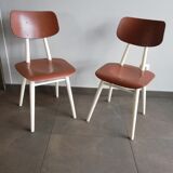 2 vintage Czech wooden chairs, Ton ex Thonet, 1960