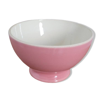 Pink opaque porcelain bowl