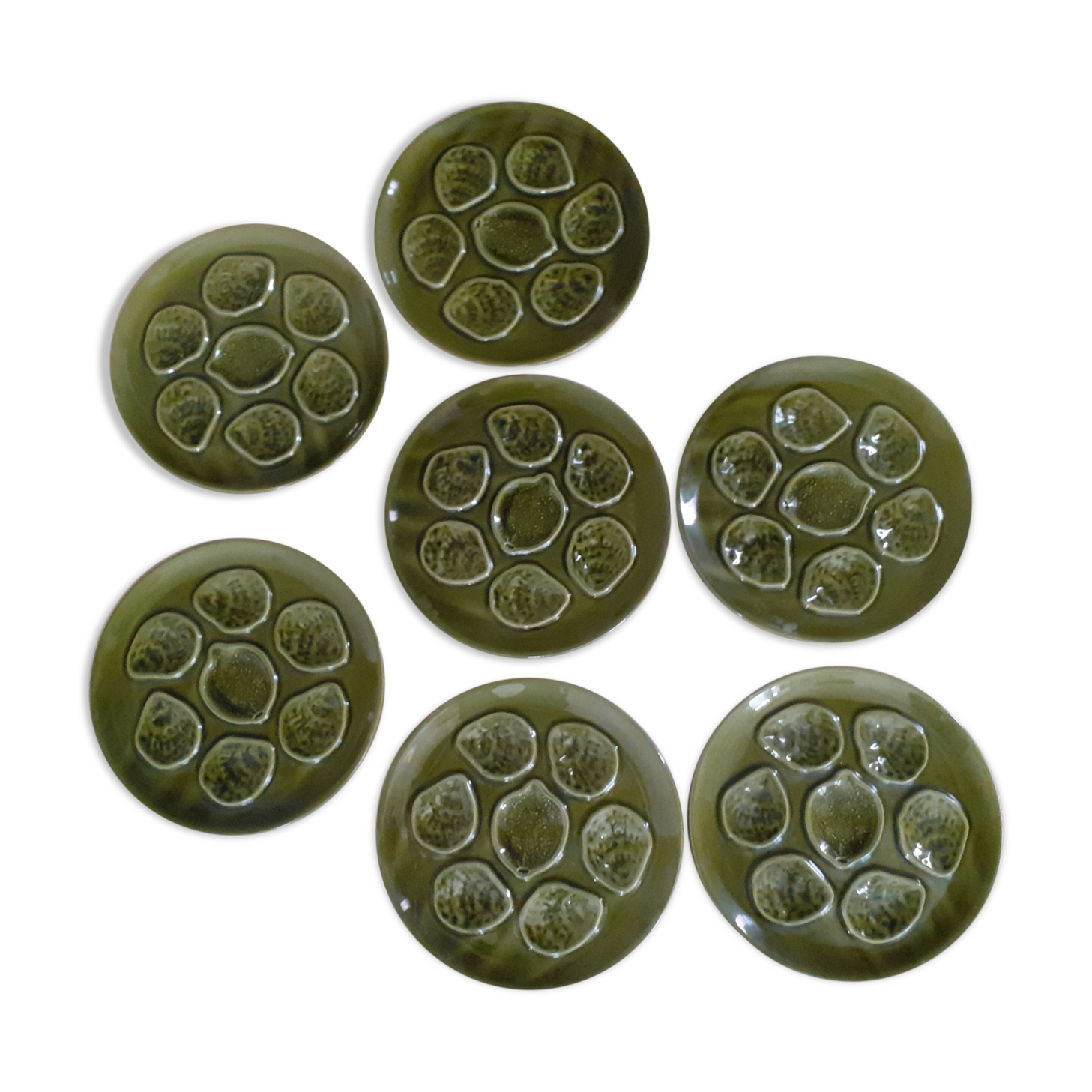 Mid-century oyster plates from the Niderviller pottery