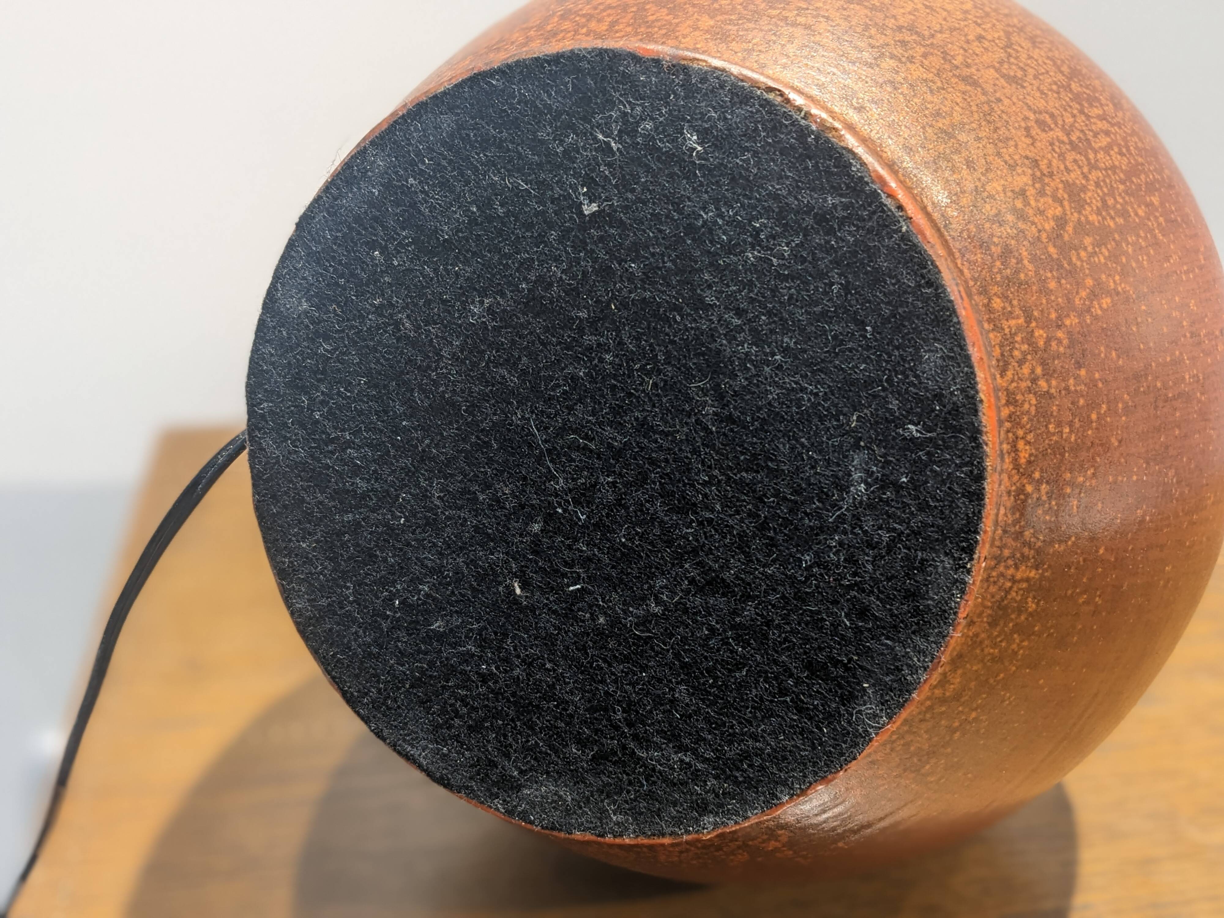 Red ceramic lamp by Jacques Ligner