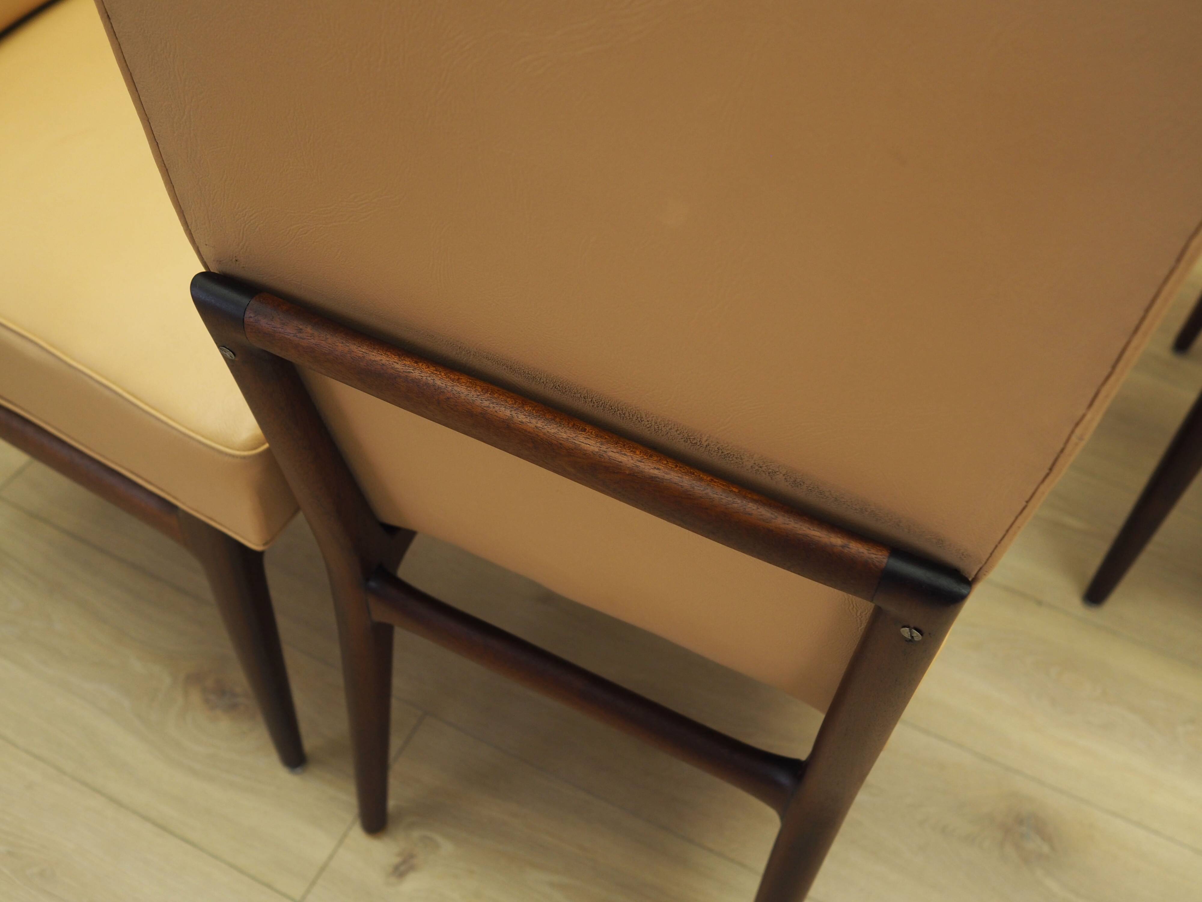 Set of six mahogany chairs, Italian design, 1960s, production: Italy