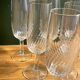 6 clear glass champagne flutes in very good condition