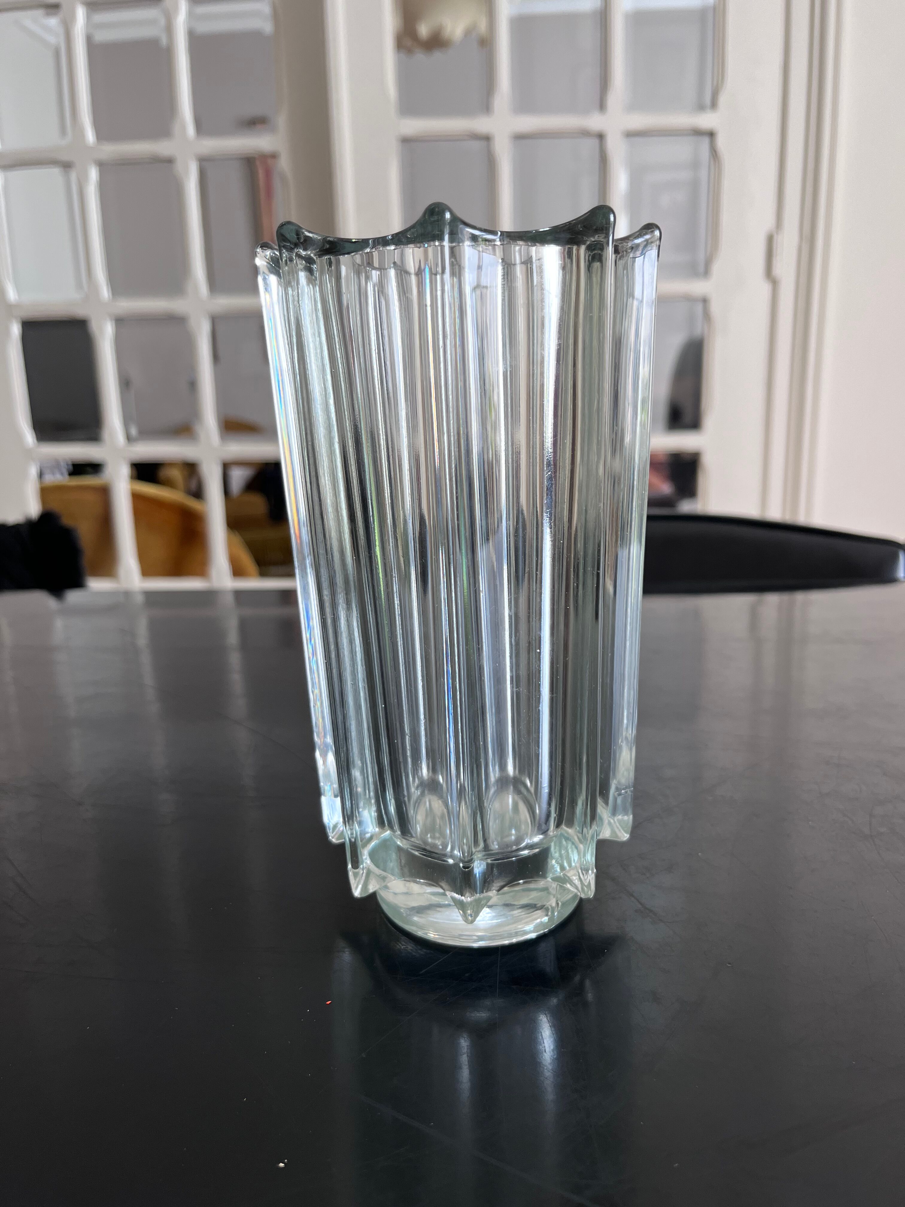 Molded glass vase from the 50s