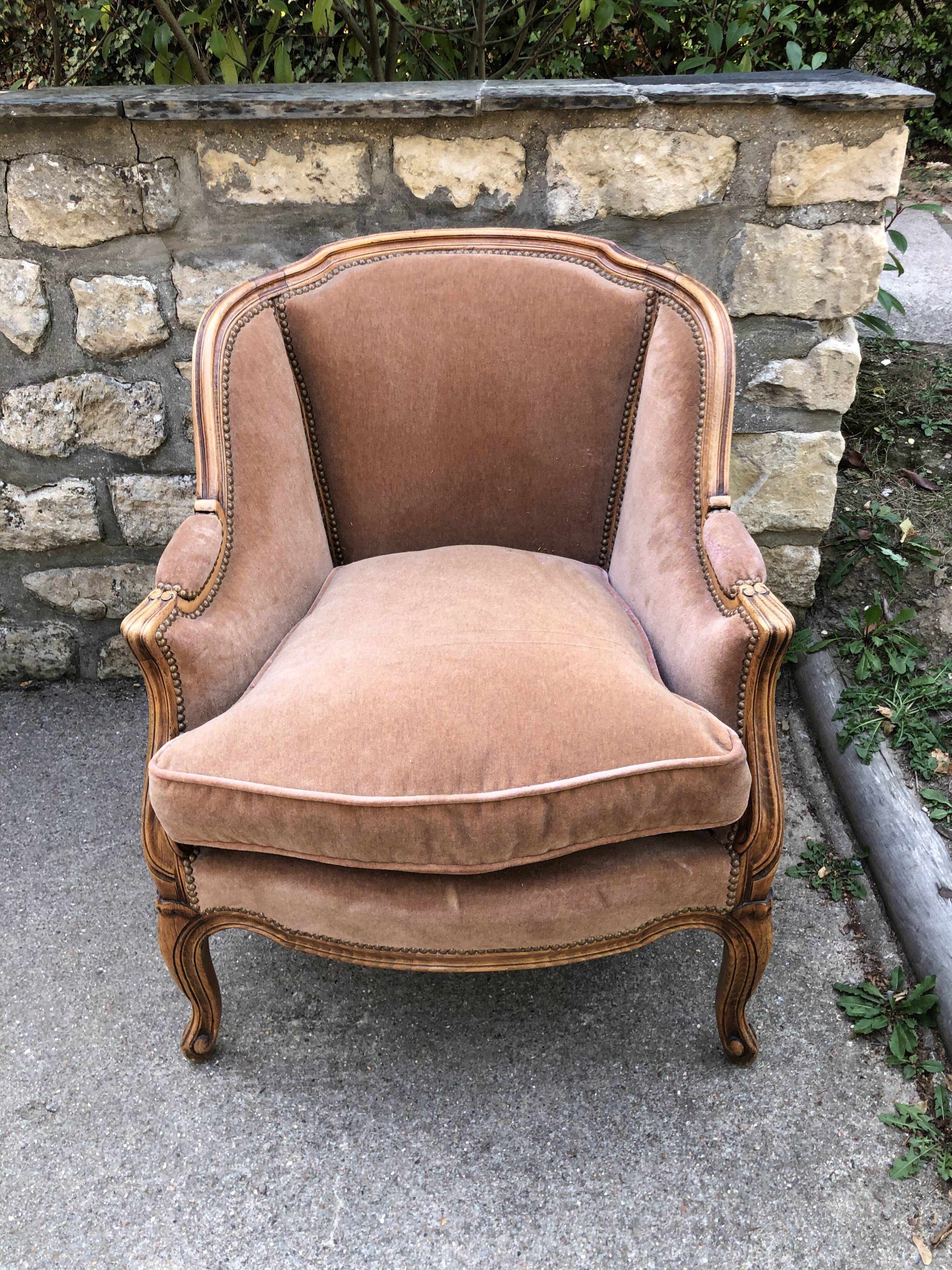 Louis XV style shepherdess armchair