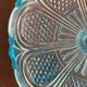 Fruit cup on blue-bubbled glass peder