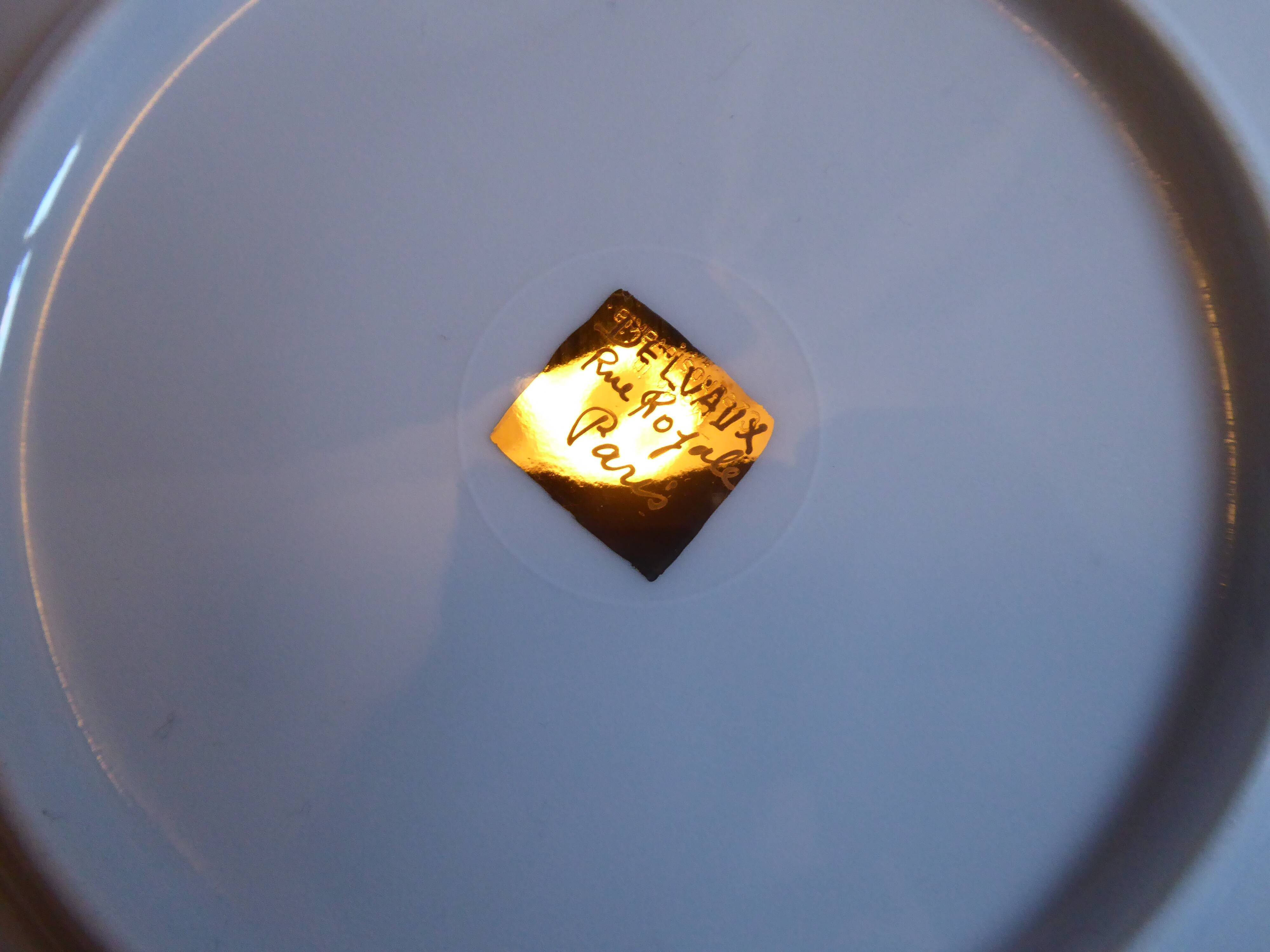 Delvaux Paris porcelain dessert plates