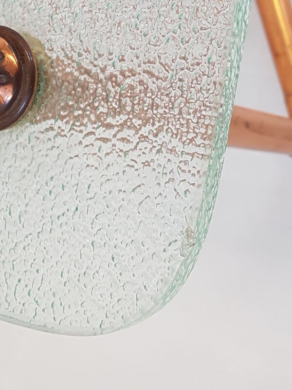 Table basse en cuivre & verre 1950