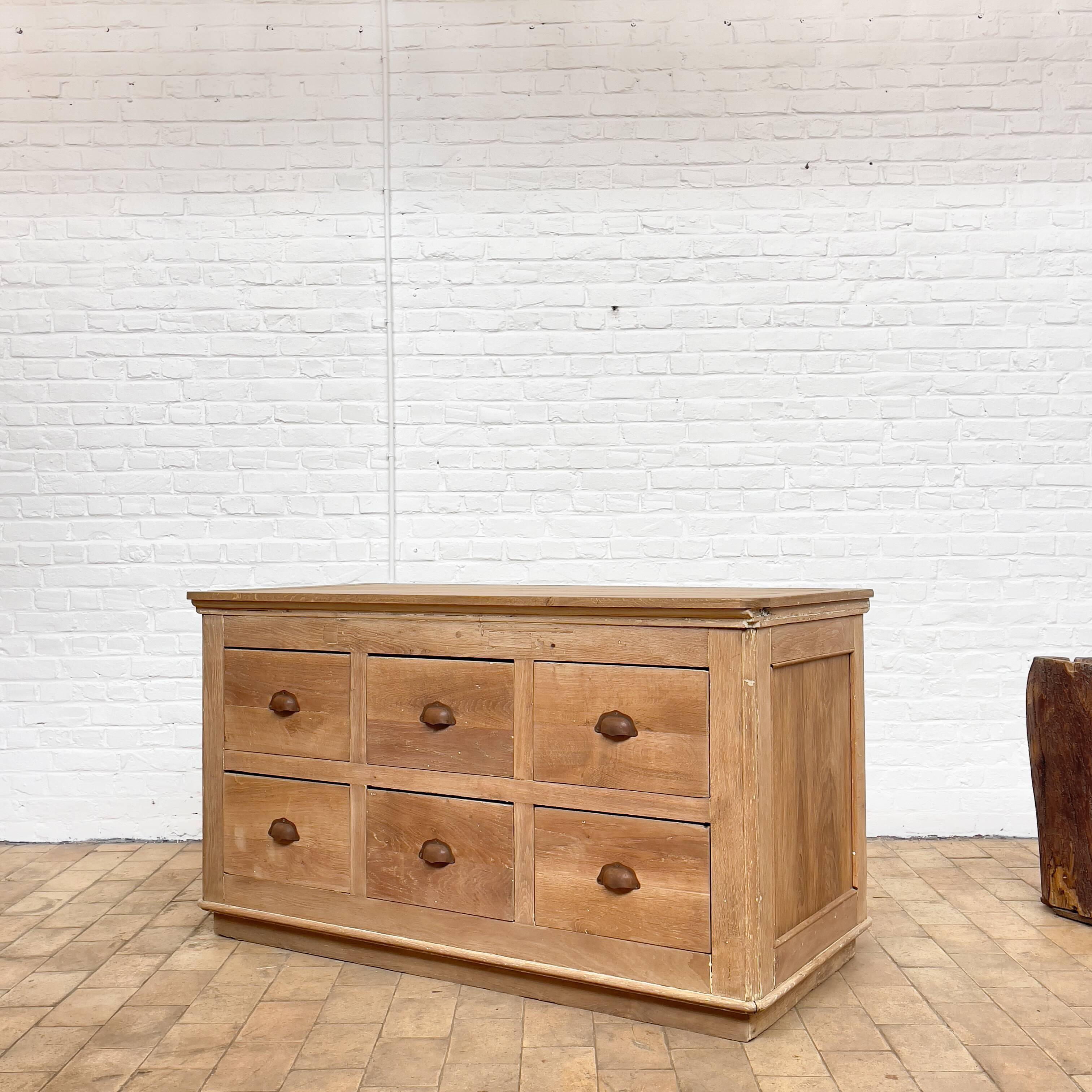 Oak loom cabinet 6 drawers 1930