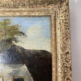 Old painting, landscape signed and dated 1943
