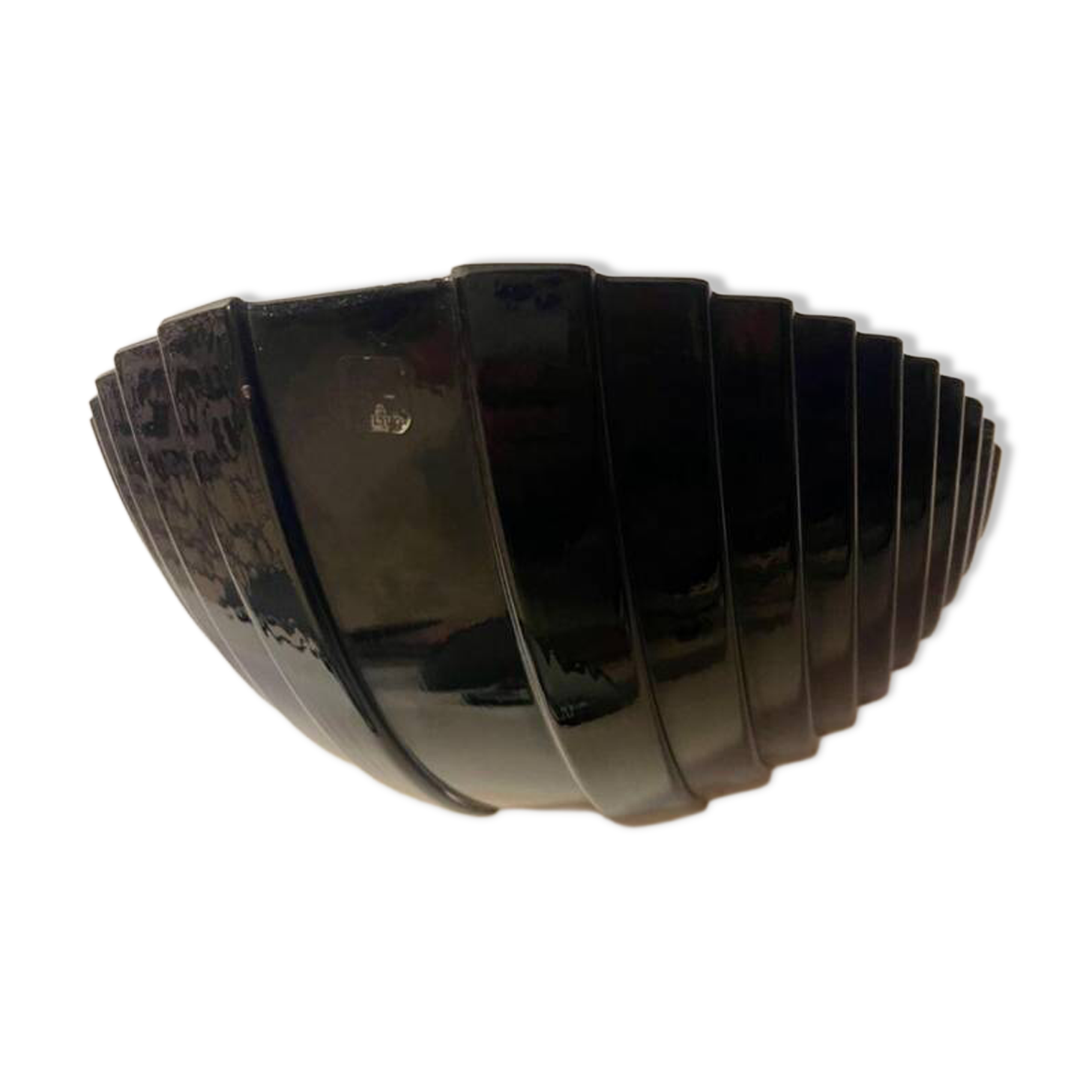 Applique Vetri en verre de Murano noir, Italie 1980