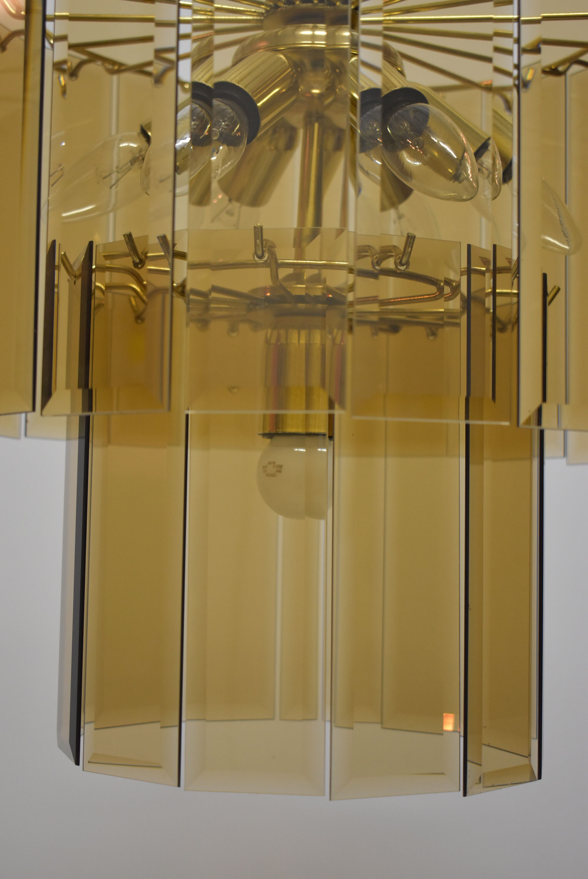 Chandelier vintage pampilles 7 lamps