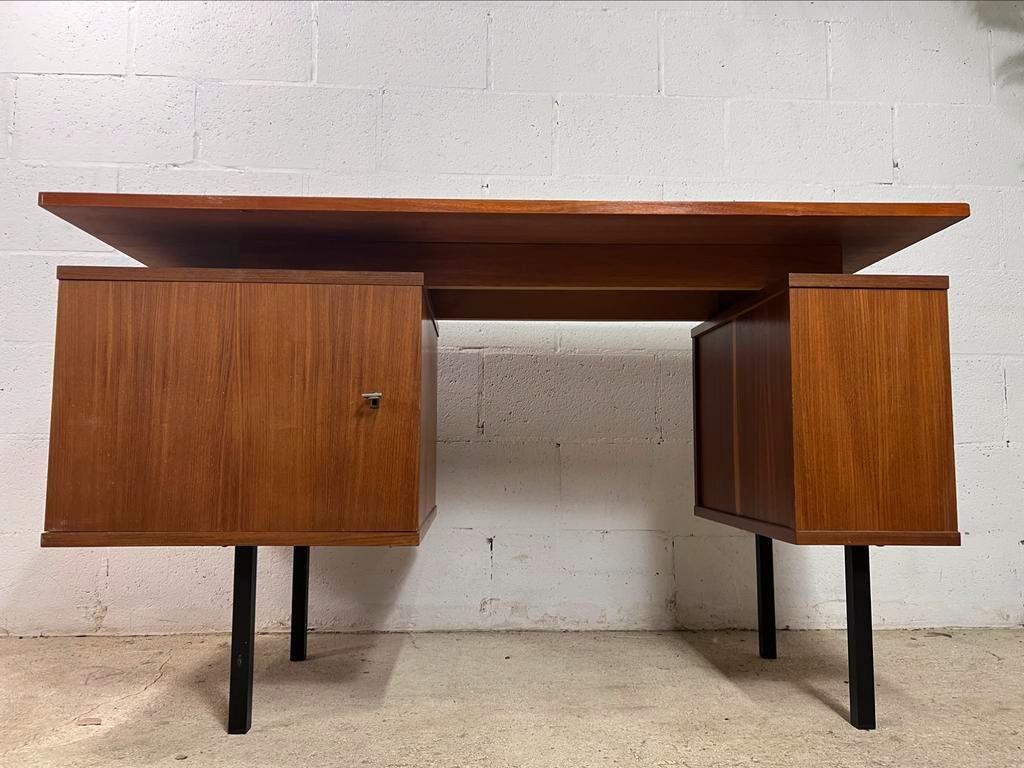 Vintage wooden desk with bleacher on the side