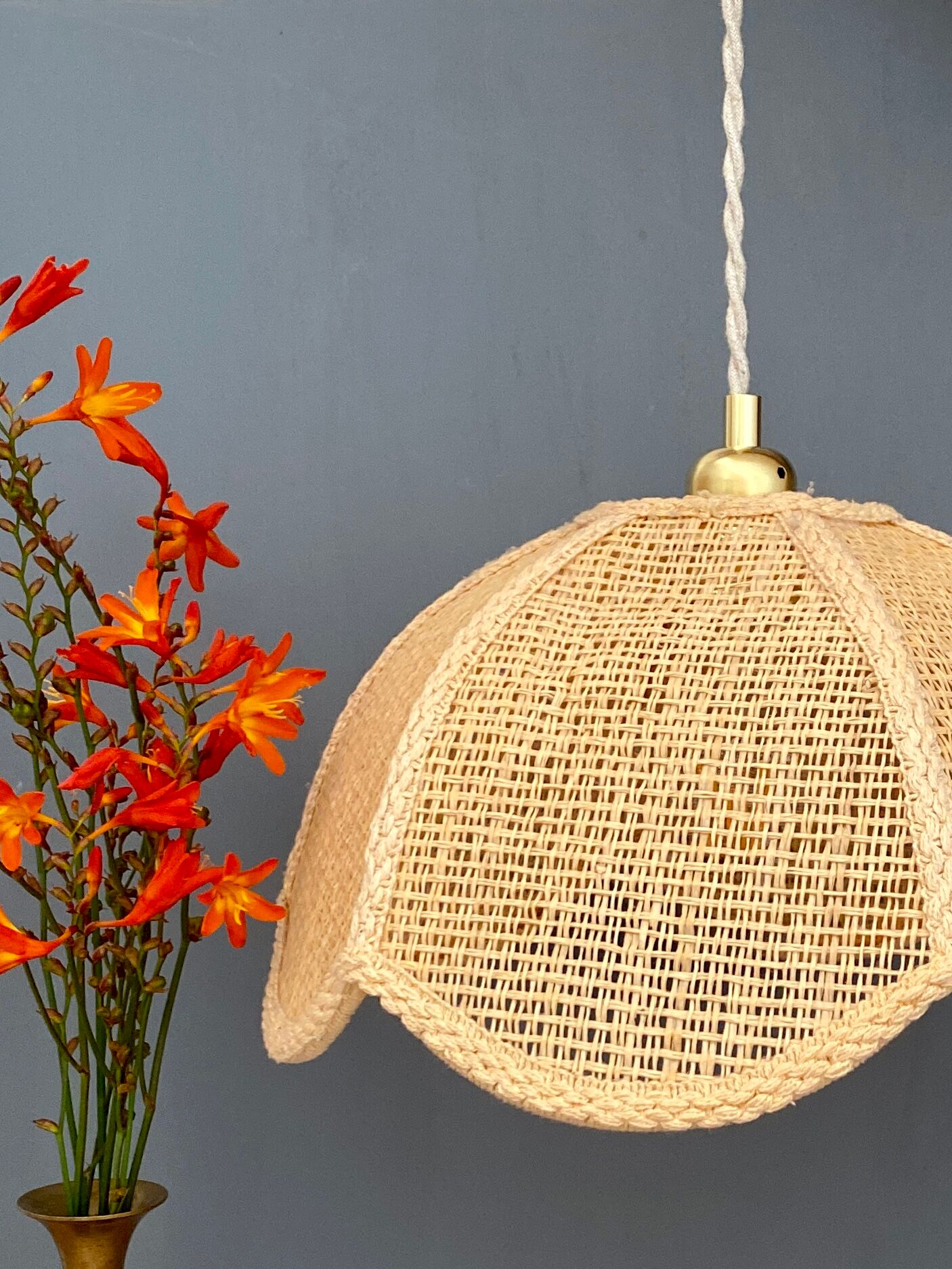 Suspension lamp vintage pink