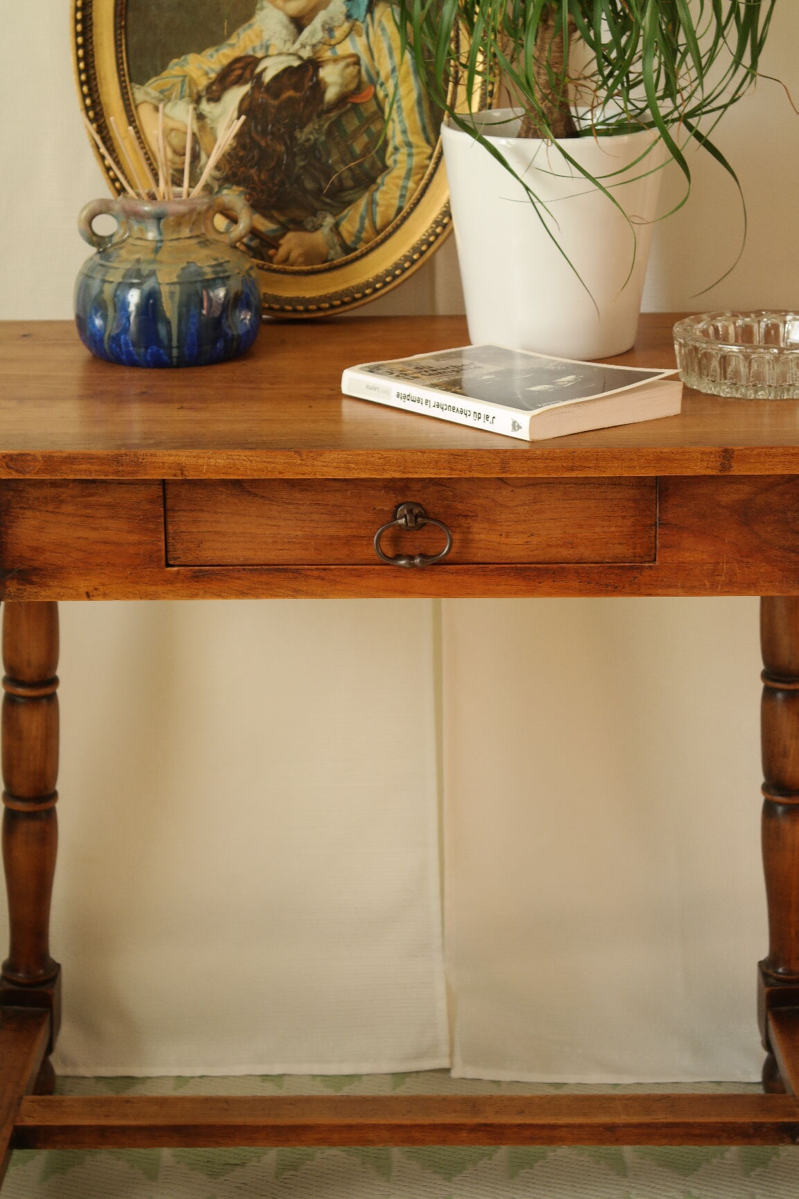 Antique walnut side table