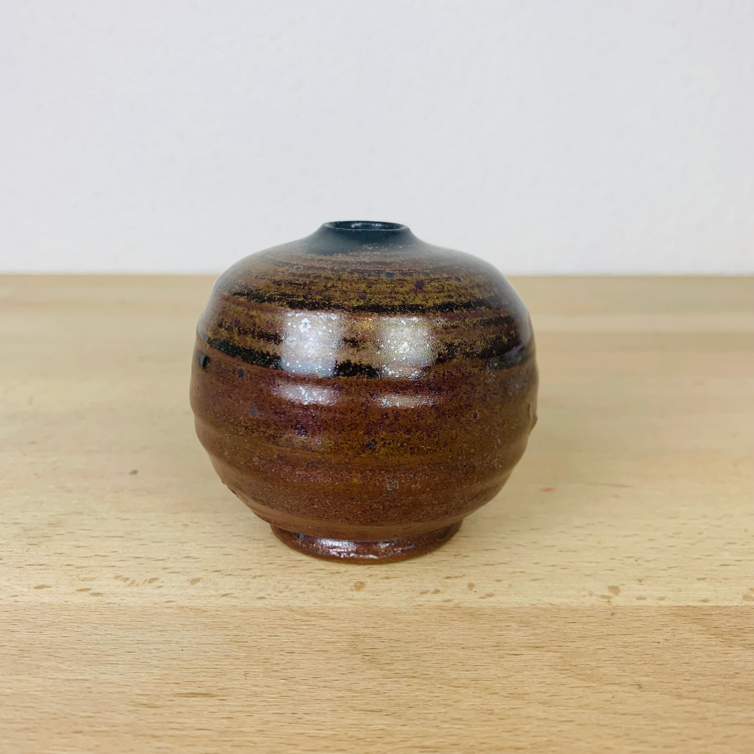 Miniature vintage sandstone ball vase