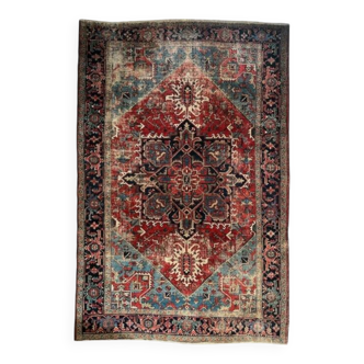 Ancient Heriz Carpet – Cobalt Blue & Indigo – 330 x 218 cm