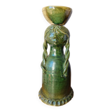 Vintage anthropomorphic candlestick in glazed ceramic - Cathy Wurge