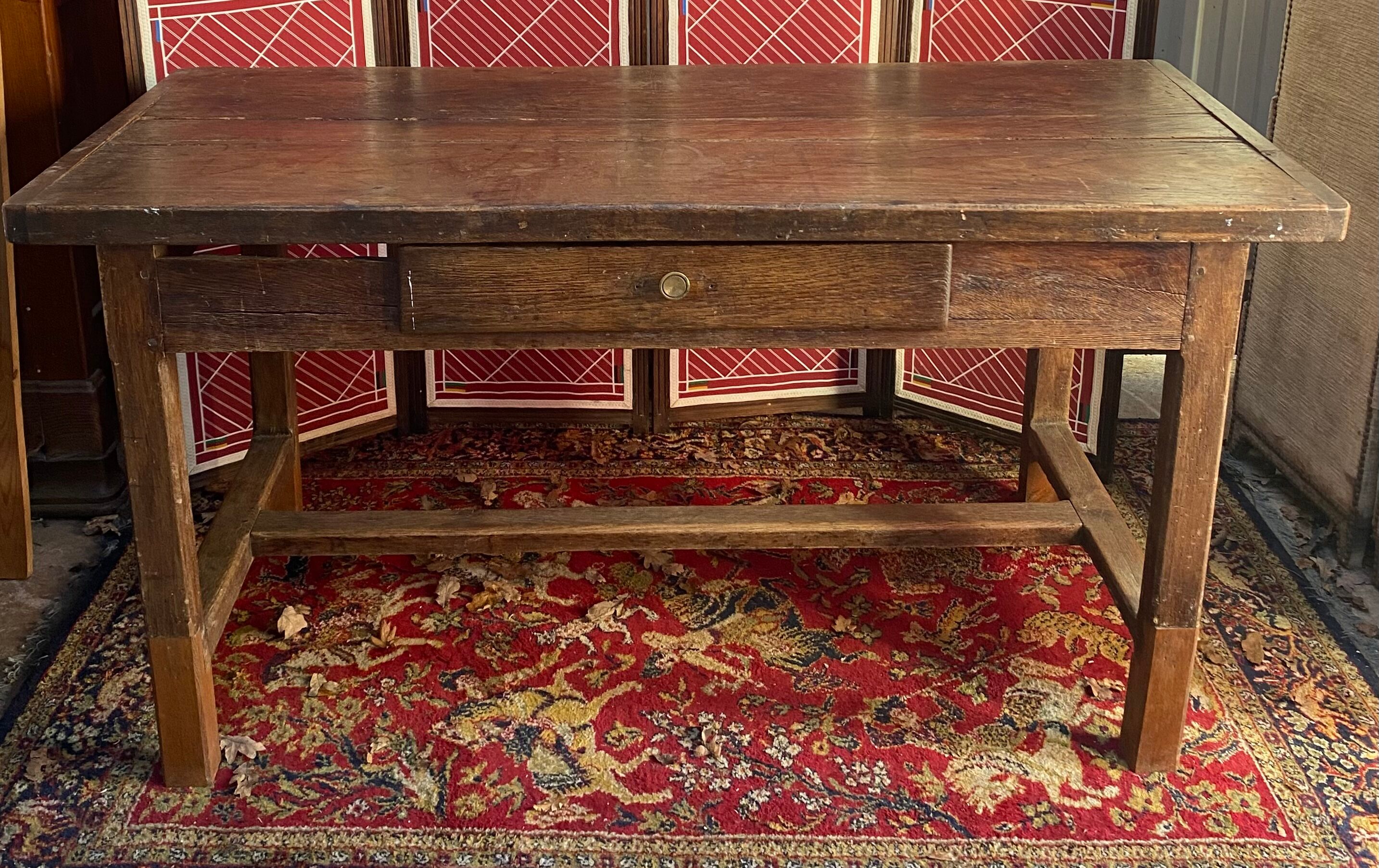 Old solid wood farmhouse table