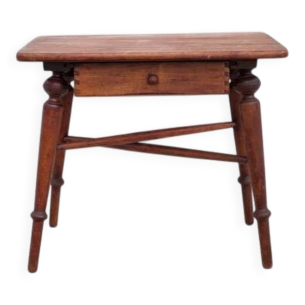 Table basse bois avec tiroir Thonet, table d'appoint table de chevet, bout de canapé vintage