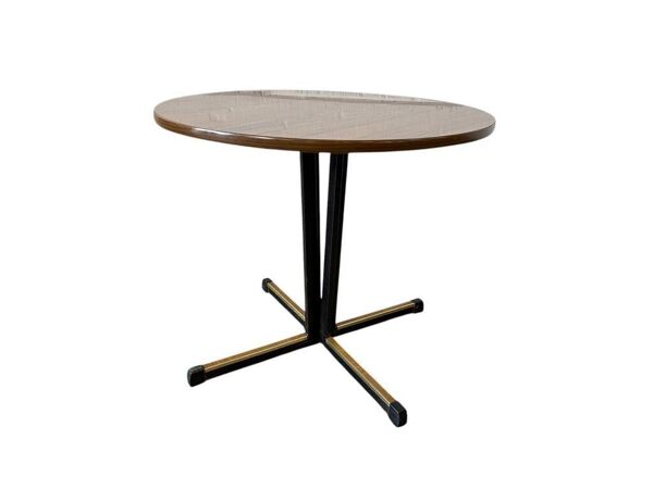 Table d'appoint ronde vintage / table d'appoint avec pied étoile noir