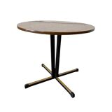 Vintage round side table / side table with black star base