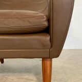 Vintage retro Danish mid-century G. Thams club chair in brown leather 60s