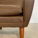 Vintage retro Danish mid-century G. Thams club chair in brown leather 60s
