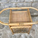 Glass and rattan dining table