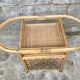 Glass and rattan dining table