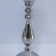 Three vintage metal chrome glass candlesticks