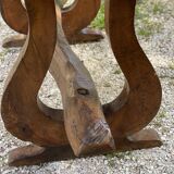 Vintage 1960s Brutalist table in walnut (trunk)