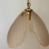 Frosted glass pendant lamp and shell brass