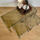 Table basse et tables d’appoint, chrome et verre fumé