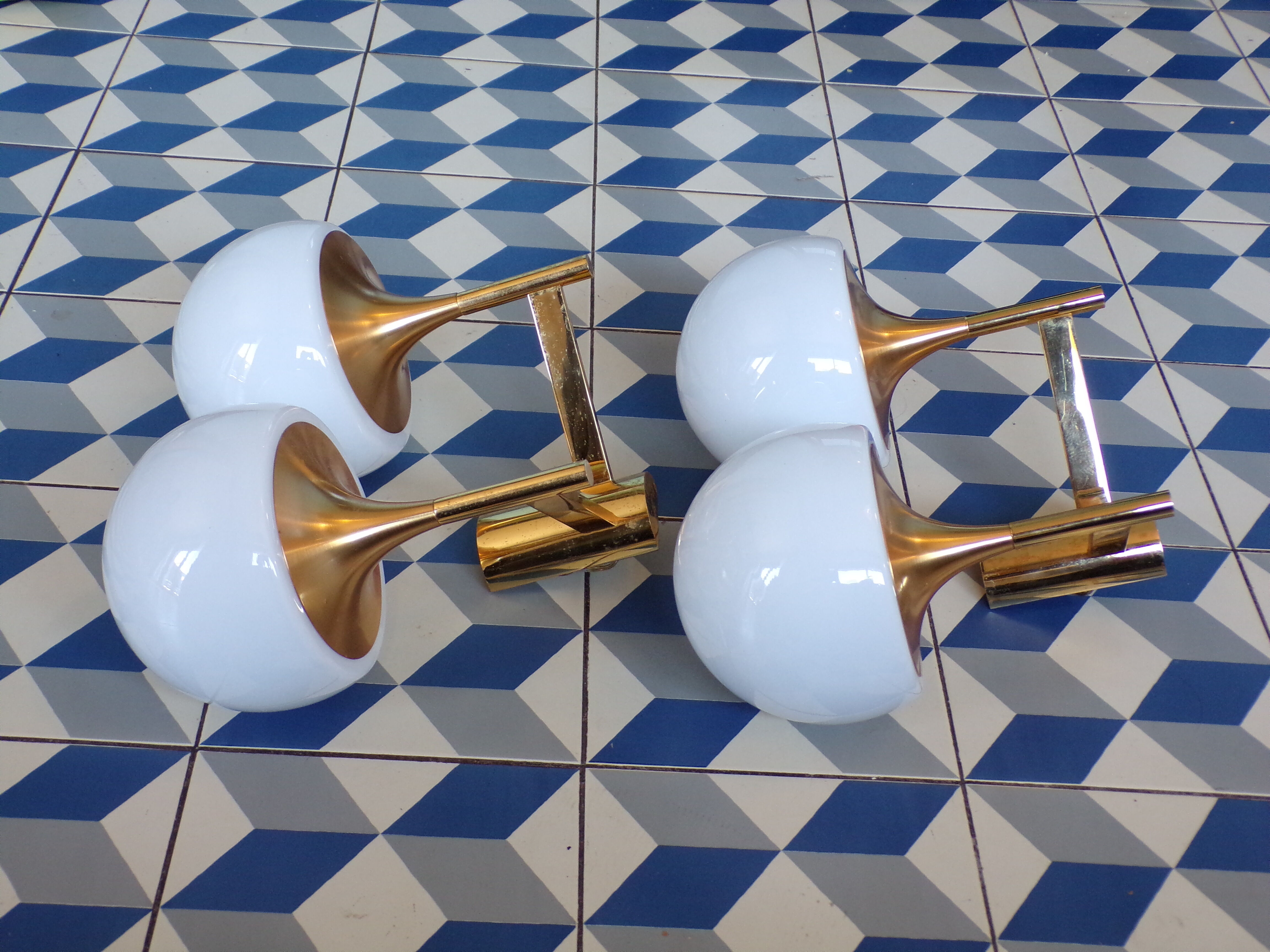 Pair of Sciolari homemade wall lamps