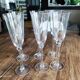 Set of 6 tulip-shaped champagne flutes in voluted glass