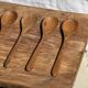 Salad server or large teak spoon in elongated oval shape L28 D6x8
