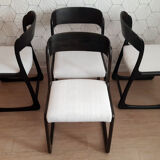 Suite of 4 Baumann "Sleigh" chairs - 1950