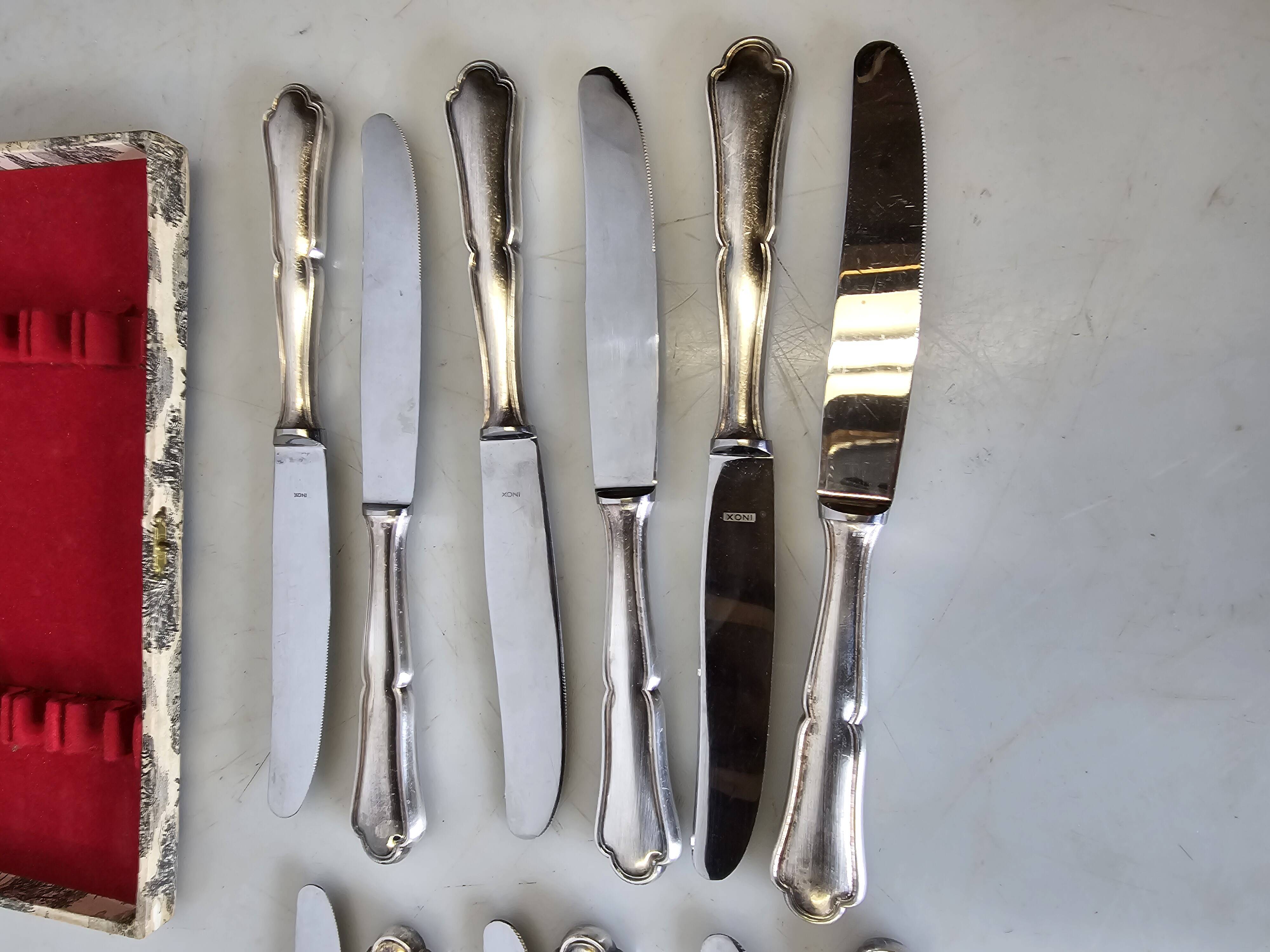 12 silver-plated knives mid-15th century