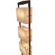 Column totem floor lamp in teak and frosted resin Scandinavian design