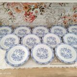 Set of 12 Bavaria porcelain dessert plates model China Blau